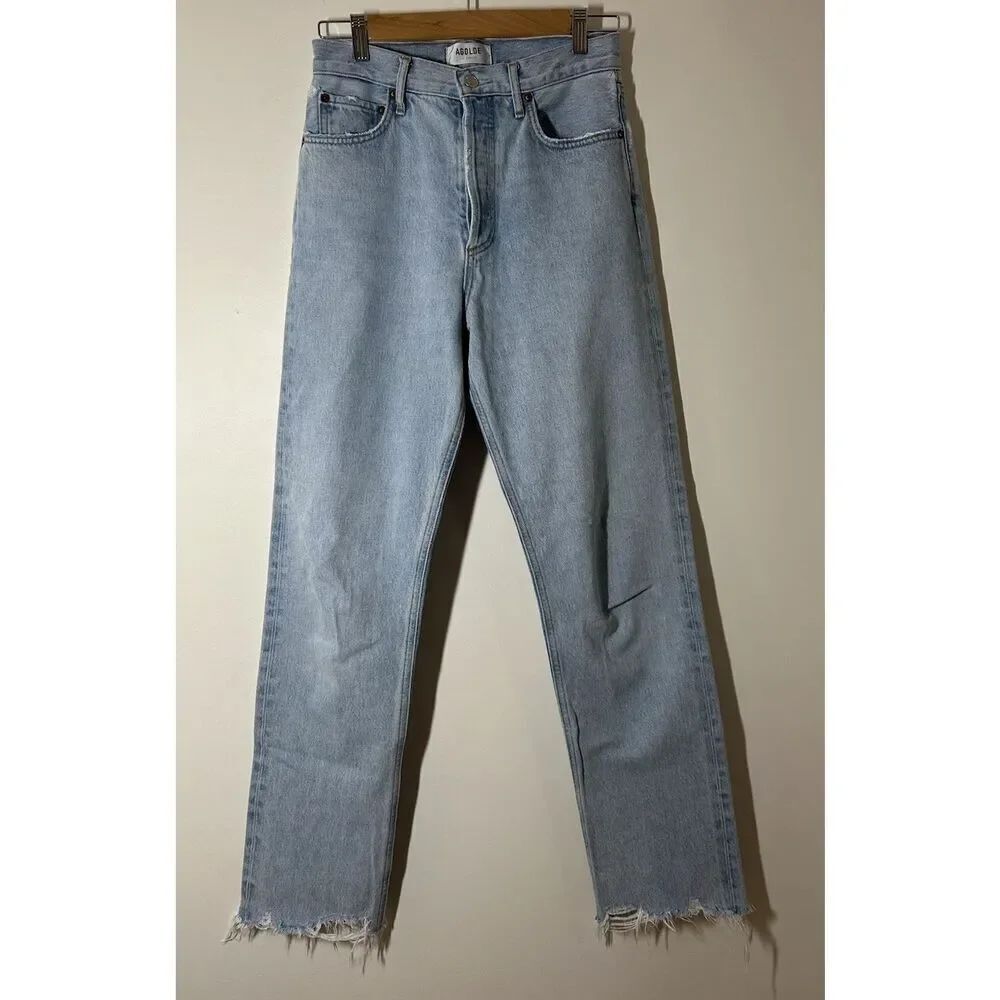 AGOLDE Jeans 90's Pinch Waist High Rise Straight Fit Raw Hem - Size 25